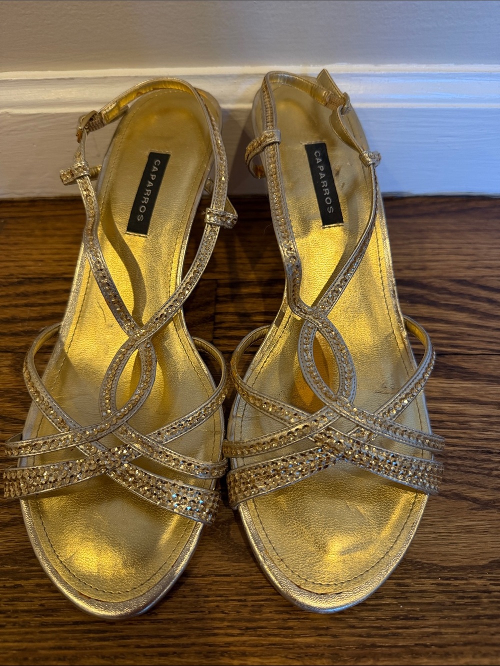 Caparros Gold Strappy Dress Sandals Size 8.5